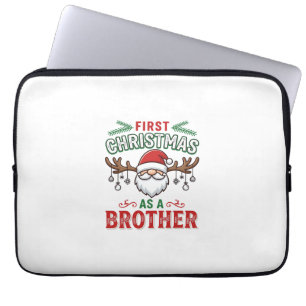 Eerste kerst als een broer Santa Gnome Laptop Sleeve