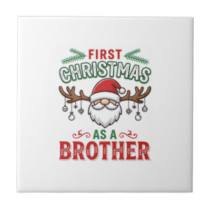 Eerste kerst als een broer Santa Gnome Tegeltje