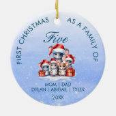 Eerste kerst als een Family Circle Ornament (Achterkant)