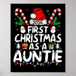 Eerste kerst als een tante familie bijpassende nie poster