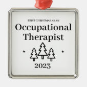 Eerste kerst als ergotherapeut metalen ornament (Voorkant)