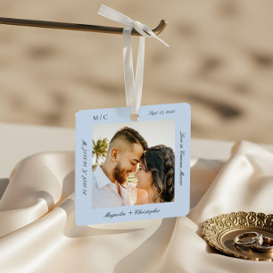 Eerste kerst als getrouwd paar huwelijksreis foto metalen ornament