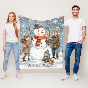 Eerste kerst als gezin van vier fleece deken