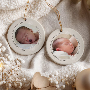 Eerste kerst als grootouders 2 foto's keramisch ornament