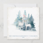 Eerste kerst als grootouders Forest Deer Feestdagenkaart (Voorkant)