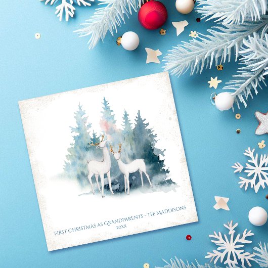 Eerste kerst als grootouders Forest Deer Feestdagenkaart