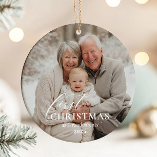 Eerste kerst als grootouders foto  keramisch ornament