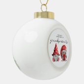 Eerste kerst als grootouders Kerstfamilie Keramische Bal Ornament (Links)