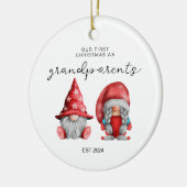 Eerste kerst als grootouders kerstgezin keramisch ornament (Links)