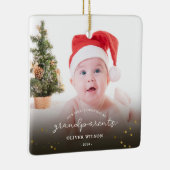 Eerste kerst als grootouders kerstgezin keramisch ornament (Rechts)