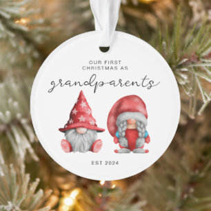 Eerste kerst als grootouders kerstgezin ornament
