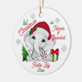 Eerste kerst als grootouders Schattigee olifant Keramisch Ornament (Links)