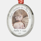 Eerste kerst als grote zusterfoto metalen ornament (Links)