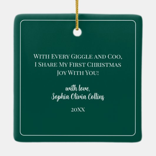 Eerste kerst als kleinkind van grootouders keramisch ornament (Achterkant)