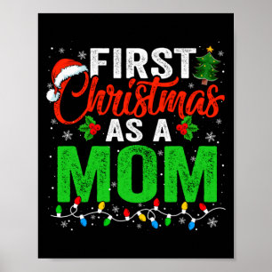 Eerste kerst als moeder Kerstverlichting Nieuwe va Poster