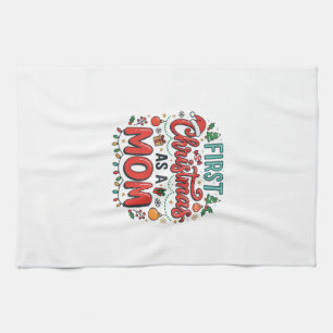 Eerste kerst als moeder vakantiedesign theedoek
