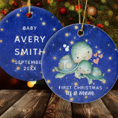 Eerste kerst als moeder Zee schildpadden gepersona Keramisch Ornament