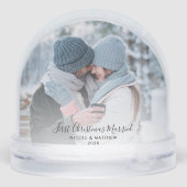 Eerste kerst als Mr en Mrs Winter foto's op maat Sneeuwbol (Achterkant)