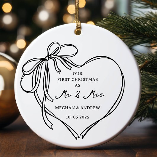 Eerste kerst als Mr & Mrs Ceramic Ornament