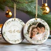 Eerste kerst als Mr & Mrs naam Keramisch Ornament