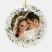 Eerste kerst als Mr & Mrs naam Keramisch Ornament (Achterkant)