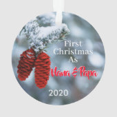 Eerste kerst als Nana & Papa nieuwe grootouders Ornament (achterkant)