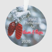 Eerste kerst als Nana & Papa nieuwe grootouders Ornament (voorkant)