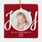 Eerste kerst als Nana Photo KeepSake Red Keramisch Ornament (Voorkant)