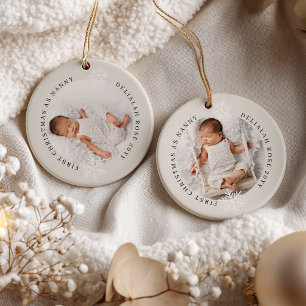 Eerste kerst als Nanny 2 Foto Persoonlijk Keramisch Ornament