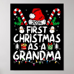 Eerste kerst als oma familie bijpassende nieuwe poster