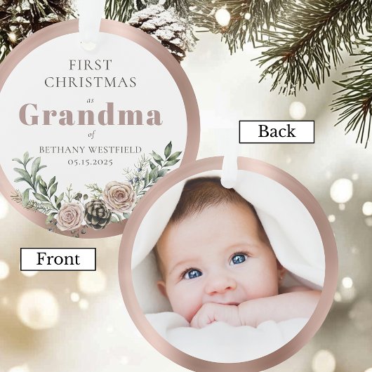 Eerste kerst als Oma foto herinnering Ornament