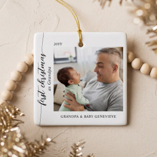 Eerste kerst als opa baby foto aandenken keramisch ornament