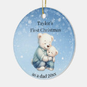 Eerste kerst als papa Beer Baby Keramisch Ornament (Links)