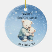 Eerste kerst als papa Beer Baby Keramisch Ornament (Achterkant)