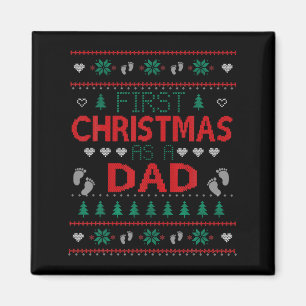 Eerste kerst als papa Funny bijpassende Kerstmis N Magneet