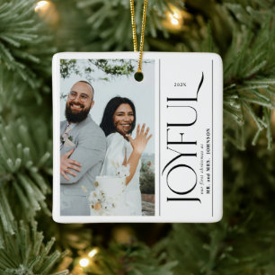 Eerste kerst als pasgetrouwd stel foto keramisch ornament