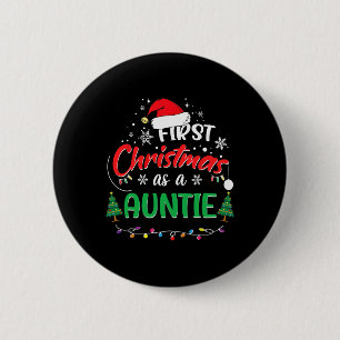 Eerste kerst als tante 1e kerst ronde button 5,7 cm