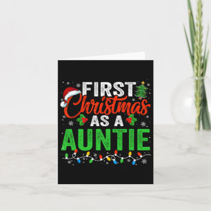 Eerste kerst als tante Xmas-lichten familie Kerstm Kaart