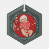 Eerste kerst Baby foto Kerstmis oma Glas Ornament (Voorkant)
