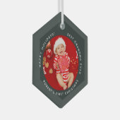 Eerste kerst Baby foto Kerstmis oma Glas Ornament (Voorkant Rechts)