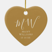 Eerste kerst baby foto monogram keramiek ornament (Achterkant)