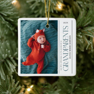 Eerste kerst bevorderde grootouders Daddy foto Keramisch Ornament