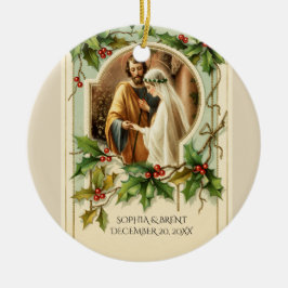 Eerste kerst bruid bruidegom Maagd Maria katholiek Keramisch Ornament