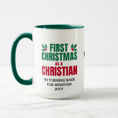 EERSTE KERST CHRISTENEN Aangepaste Monogram Mok (Links)