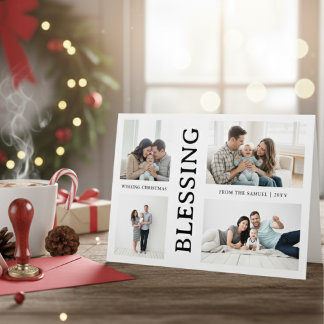 Eerste kerst familie foto script voor kinderen feestdagenkaart