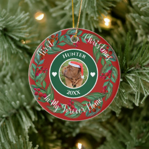 Eerste Kerst Forever Home Pet Wreath Ornament