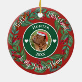 Eerste Kerst Forever Home Pet Wreath Ornament (Achterkant)