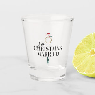 Eerste kerst getrouwd Nieuwgetrouwd Vakantie, Over Shot Glas