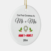 Eerste kerst getrouwd Ornament - getrouwd cadeau (Rechts)