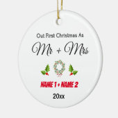 Eerste kerst getrouwd Ornament - getrouwd cadeau (Links)